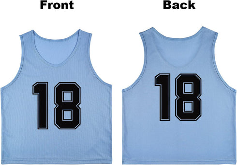 Set 12 (13-24) of Numbered Soccer Vests/Sport Pinnies/Training Bibs with Free Carry Bag