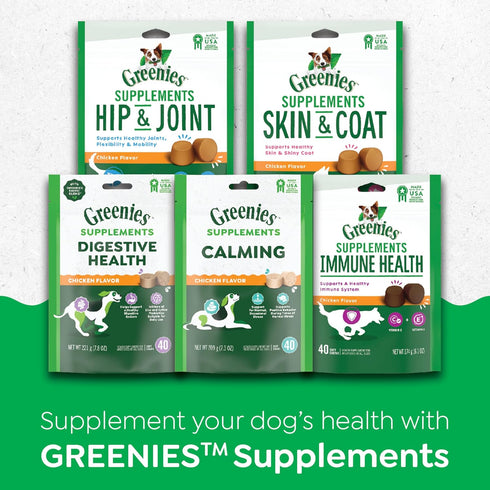 Greenies Supplements Digestive Health Probiotics for Dogs, Chicken Flavor, 40 Count Soft Chews