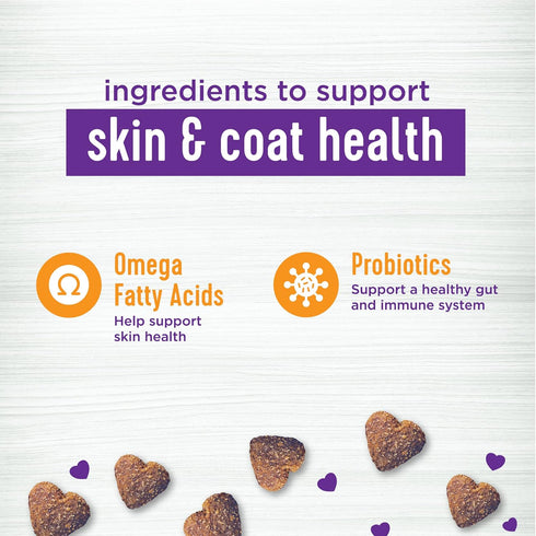 Soft Chew Skin & Coat Supplements for Dogs, Bacon Flavored, 45 Count - Wellness Barkin'