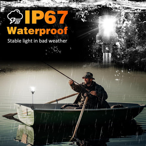 12 Inches IP67, 3NM (12-24V) Anchor Light Stern Lights for Boats LED Waterproof White Fold Down Rear Boat Navigation