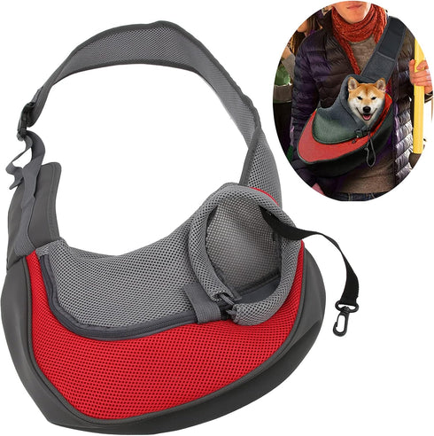 Pet Dog Sling Carrier, Portable Wear-resistant Puppy Carrier Bag with Breathable Mesh for Dogs, Adjustable Strap