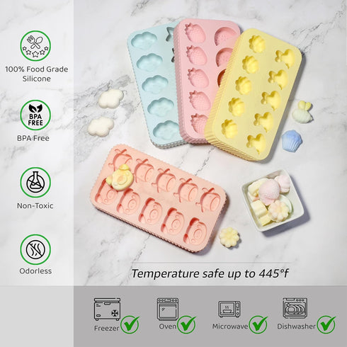 Stackable Silicone Dog Treat Molds - Non-Toxic BPA-Free, One Hand Accessibility for Homemade Frozen and Baked Treats