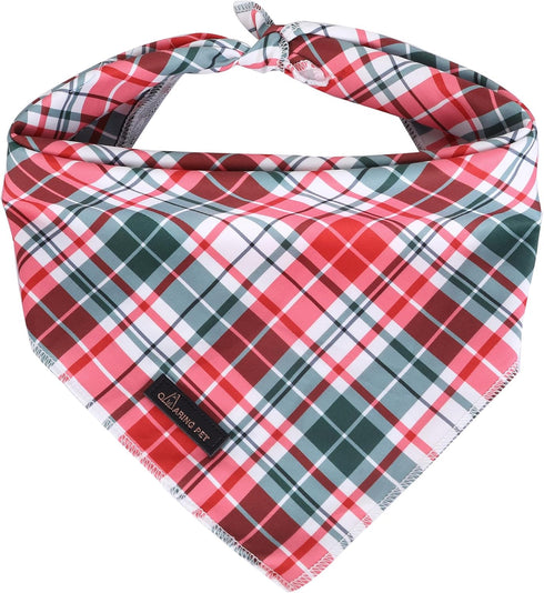 ARING PET Christmas Dog Bandanas, Red Green Pink Holiday Pet Bandana Scarf