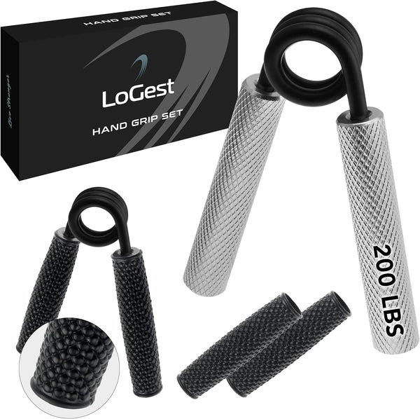 Logest Metal Hand Grip Strengthener, 100LB-350LB Heavy-Duty Grip Trainer with Gift Box for Home Gym