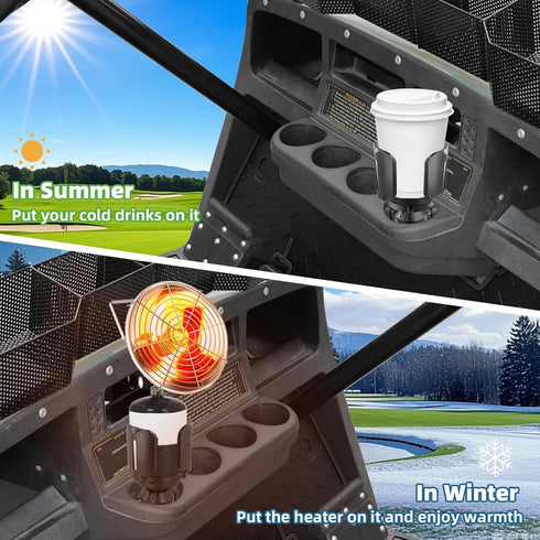 AIPSET 1lb Firmly Golf Cart Propane Heater Holder, Cup Holder, for Tank & Water Bottle, Adjustable for All Drinks