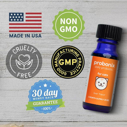 Humarian Probonix Liquid Probiotics for Cats, 8-Strain Drops for Gut Health, 30-Day Supply, Liver Flavor