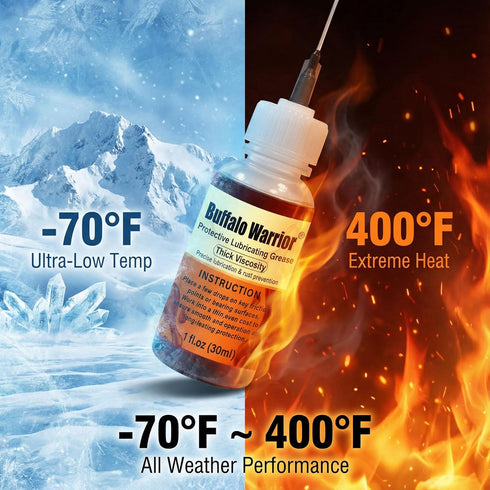 Buffalo Warrior (-70F 400F+) (1 oz) Premium Gun Grease and Lubricant | High-Temp, High-Viscosity Synthetic Formula to |
