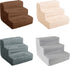 PETMAKER 3-Step Pet Stairs, Gray, High-Density Foam, Microfiber, Supports Up to 25lbs