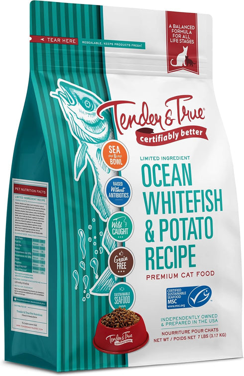 Tender & True Ocean Whitefish & Potato Recipe Cat Food, 7 lb
