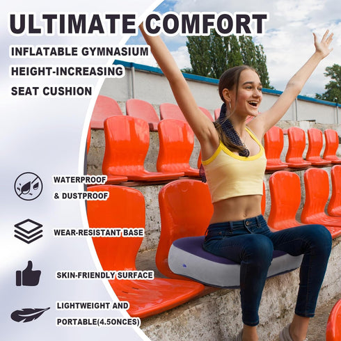 BrightRow 4 Pack 15 12 5.9 Inches Backpacking Inflatable Stadium Seat Cushion with Built-in Pump, x x Self-Inflating