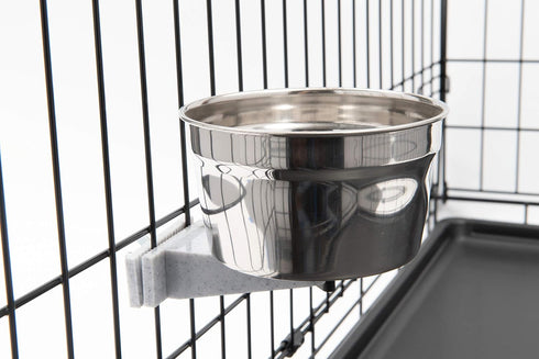 Lixit Quick Lock Cage Bowls for Dogs, Cats, and Rabbits, 20oz, Stainless Steel