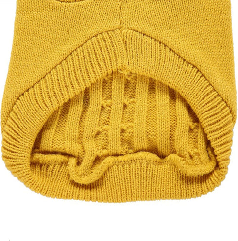 Small Dog Sweaters, Knitted Pet Cat Warm Sweatshirt, Winter Clothes for Kitten Puppy (Small, Yellow)