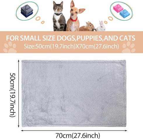 8 Pieces Puppy Blanket Set, Soft Fleece Throw Blankets for Small Medium Large Dogs Cats, Reversible Washable, 19.7X