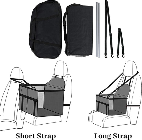 50 Lbs, Dog Car Seat for Medium Sized Dog, Booster Car Seat with Clip-On Safety Leash, Fits Both Front and Rear Seats