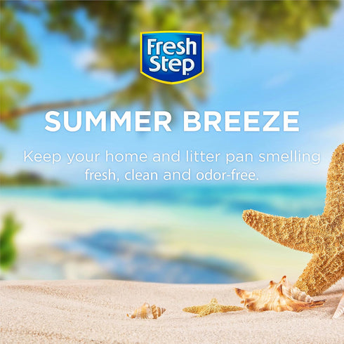 Fresh Step Cat Litter Crystals in Summer Breeze Scent - Deodorizer for Cat Litter Box, 15 Ounces