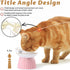 Ceramic Raised Cat Bowl, Tilted Anti Vomit Feeder for Indoor Cats, Microwave & Dishwasher Safe