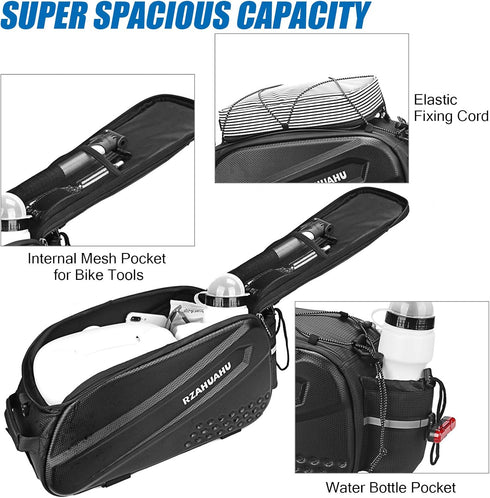 Lixada Bicycle Bag Double Pannier Rack, Large Capacity Rear Pannier Bag for Outdoor Cycling Travel