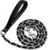 Chew Proof Chain Dog Leash, Heavy Duty Metal Chain & Nylon Rope with Padded Handle for Medium Large Dogs Training