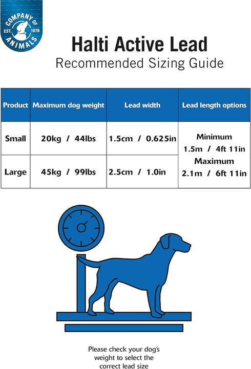 HALTI Active Leash, Award-Winning Bungee Dog Leash with Neoprene Padded Belt & Lead for Medium & Large Dogs, Blue