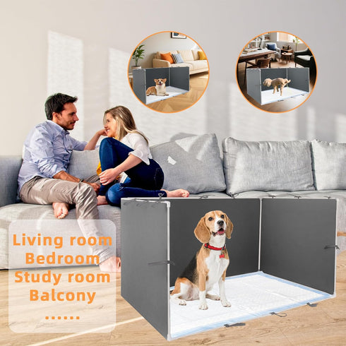 Dmnnlp 35"x29"x17.3" Dog Pee Pad Holder with High Walls - No-Splash Indoor Dog Potty Box, Foldable Potty Training