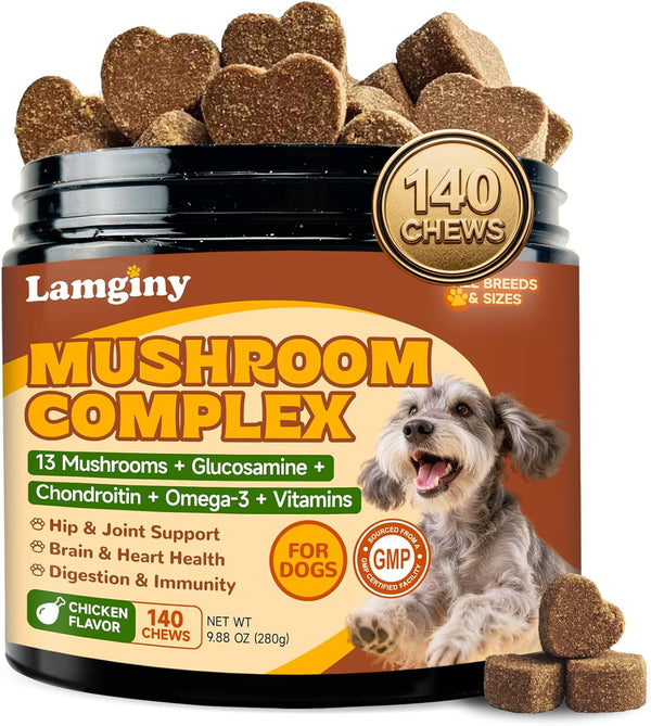 Mushroom Chews for Dogs, Turkey Tail Mushroom for Dogs, Immune Health, Digestive,