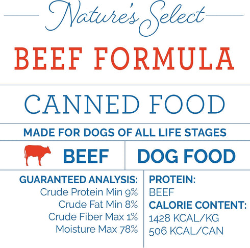 Nature's Select Beef Formula Pat - Premium Canned Dog Food