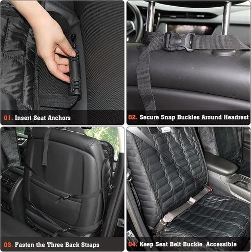 Reliadura Front Seat Covers for Dogs, Waterproof Leather Dog Car Seat Cover, Full Coverage Nonslip Scratchproof Pet Car