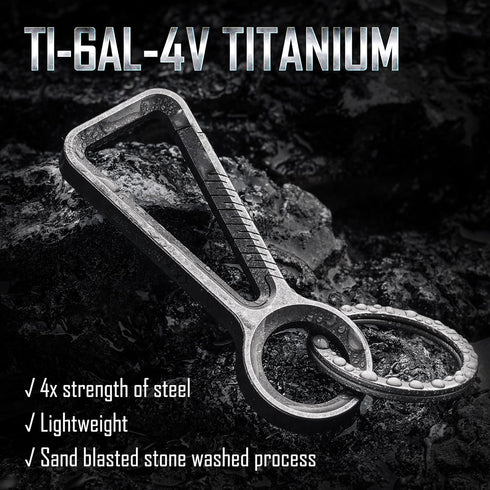 KeyUnity KM01 Titanium EDC Keychain Clip with Bottle Opener, Quick Release Carabiner Key Ring