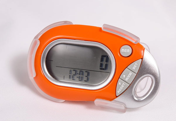 Pedusa PE-771 Tri-Axis Multi-Function Pocket Pedometer, Orange with Holster