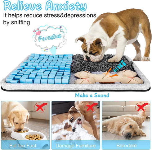 17.3"23.6" Snuffle Mat for Dogs, Interactive Feed Mat for Boredom, Pet Foraging Mat for Smell Training and Slow Eating