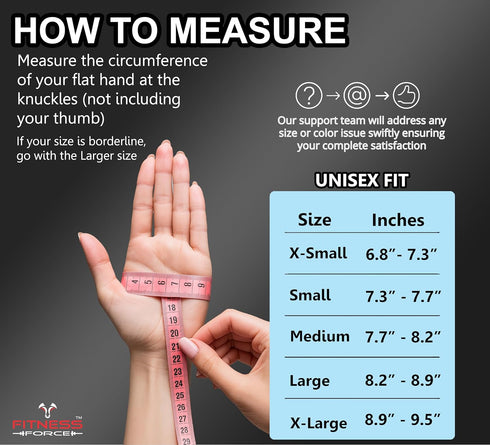 FITNESS FORCE Workout Gloves for Men & Women Partial Weight Lifting Gloves Non-Slip Gym Grip for Weight Lifting
