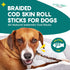 Ocean Tides Braided Icelandic Atlantic Cod Fish Skin Treats for Dogs and Cats - Dried Lean Crunch Sticks Chews