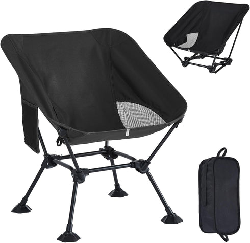 Ultralight Camping Chair,Compact Folding Chair with Anti-Sinking Large Feet and Storage Bag,Lightweight