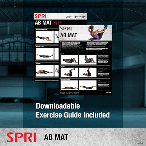 SPRI Ab Mat - Portable Workout Mat Accessory for Abdominal Exercises, Sit-Ups, Crunches, Core Training, with Curved