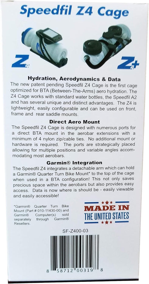 Speedfil Z4/Z4+ Between-The-Arms Water Bottle Cage with Computer Mount