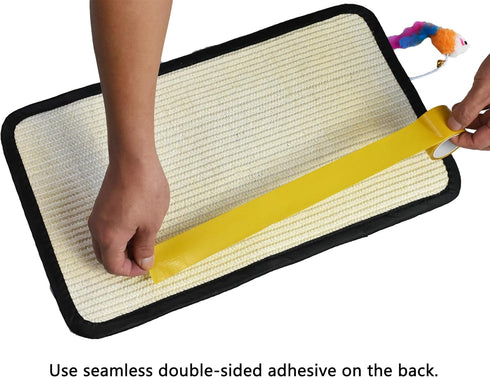 2 Pcs Cat Scratch Furniture Protector Sisal Mat, Non-Marking Nails or Adhesive Couch Protector from Cat Claws