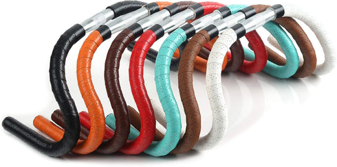 KINGOU Luxury PU Leather Handlebar Tape for Fixed Gear/Road Bike with 2 Reflective Plug