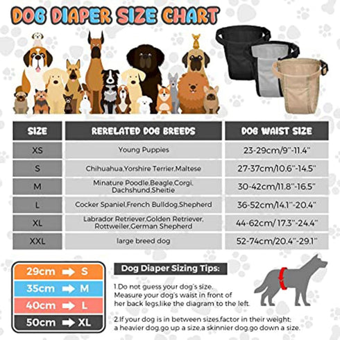 Washable Female Diapers,Dog Underwear Diaper with Adjustable,Female Washable Sanitary Pantie for Female Dogs in Heat