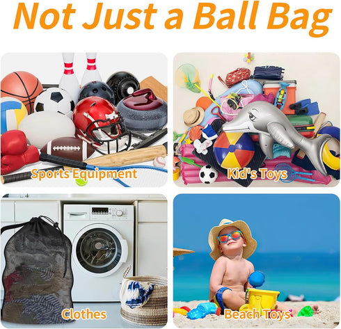 Hoiny 40" 30" 10-12 Swimming Extra Large Sports Ball Bag, Heavy Duty Breathable Mesh Storage Bag, x Hold Soccer