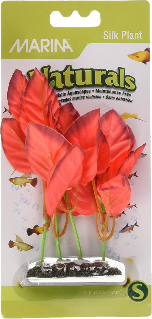 Marina Naturals Red Foreground Silk Plant – Fish Tank Decoration Mimics Live Aquarium Plants Red Small by Marina