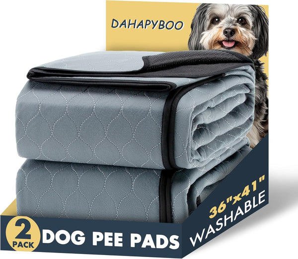 DAHAPYBOO Washable Pee Pads for Dogs,2Pack Reusable Puppy Pads for Dogs,36x41 Non-Slip