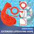Calvana 20" 98.4ft Swimming Foam Life Preserver Ring with Floating Lifesaving Rope, Throwable Flotation Device, Pool