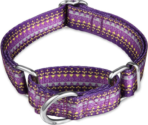 Puppy Collar Martingale Dog Collar - Adjustable No Pull Anti-Escape Pet Collar for Small Dogs, Dark Purple, 10-15 Inch