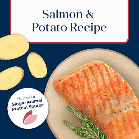 Blue Buffalo Basics Adult Dry Dog Food - Salmon & Potato Recipe, Limited Ingredient Diet, 11-lb Bag, Made in the USA