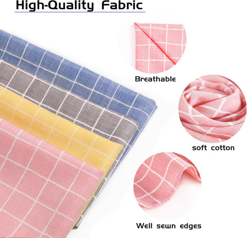 4PCS Spring Dog Bandanas, Cute Soft Cotton Puppy Scarfs, Washable Daily Handkerchiefs, Adjustable Gifts for Small