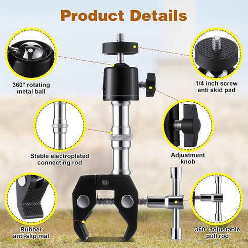 HappyAlley 2pcs T Post Trail Camera Holders, Trail Camera Mounting Bracket, Adjustable Trailcam Holder for Hunting