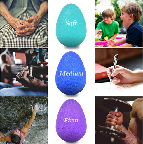 The Friendly Swede Stress Balls for Adults - 3 Squeeze Balls for Hand Therapy, Stress Relief & Strength