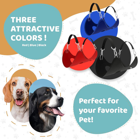 Dog Grooming Hammock with Durable Carabiner Clips & Straps, Soft Comforting Harness + Nail Trimmer for Large Dogs