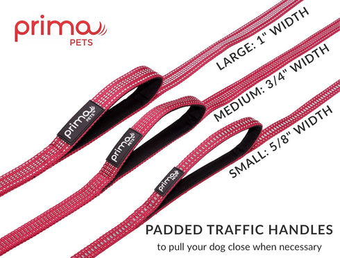 Prima Pet Premium Reflective Double Dog Leash, Adjustable Coupler, 2 Padded Handles, Tangle Free, Medium