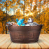 Indestructible Metal Dog Toy Bin, Copper Galvanized Storage Box with Handles, Dog Bone Design for Chew Toys, Blankets,